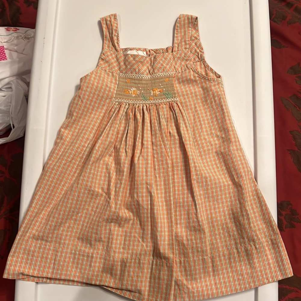 Toddler girls Strasburg dress smocked 3Y EUC fish - Picture 2 of 5
